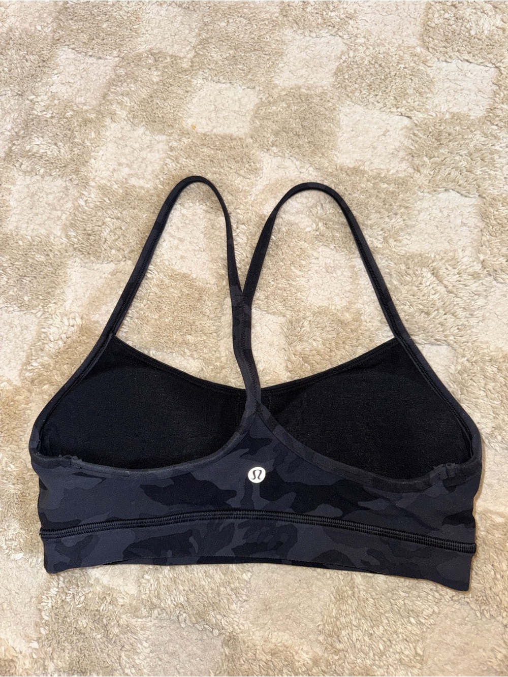 lululemon athletica Black Camo Strappy Sports Bra